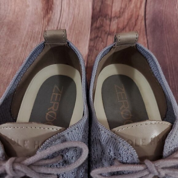 Cole Haan Womens 8.5 B Zerogrand Grand OS Gray Knit Oxford Wingtip Shoes W06727 - Picture 9 of 15